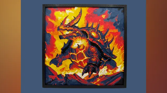 HueForge model: Magma Turtle - Fantasy Hueforge by Canadian Gamer