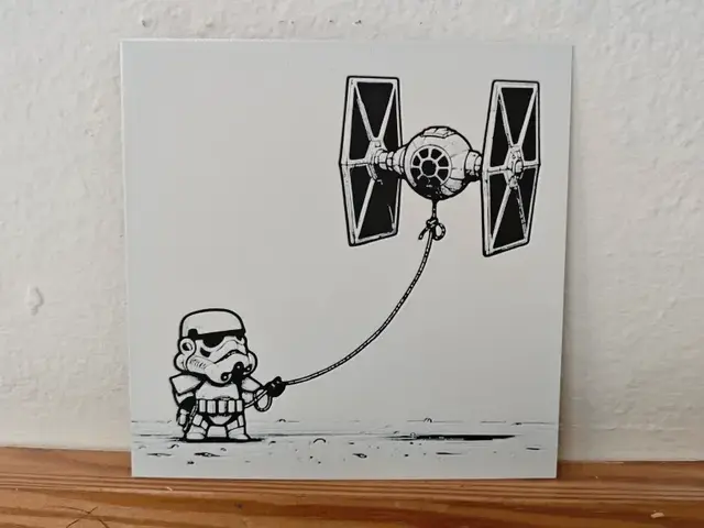 HueForge model: Stormtrooper y su cometa by Litolunar