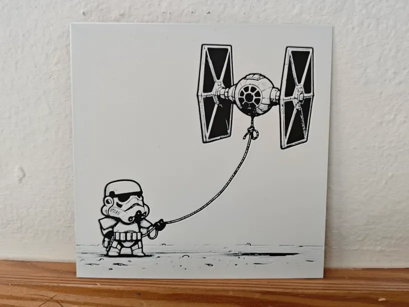 Stormtrooper y su cometa by Litolunar HueForge model: Stormtrooper y su cometa by Litolunar