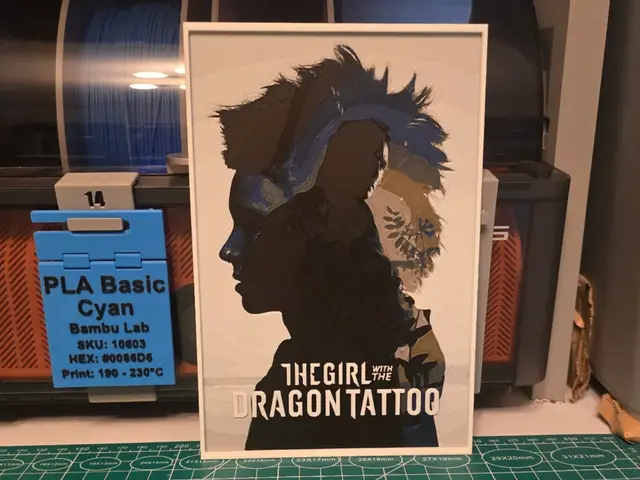 HueForge model: The Girl with the Dragon Tattoo Movie - Hueforge by Lumpy3D
