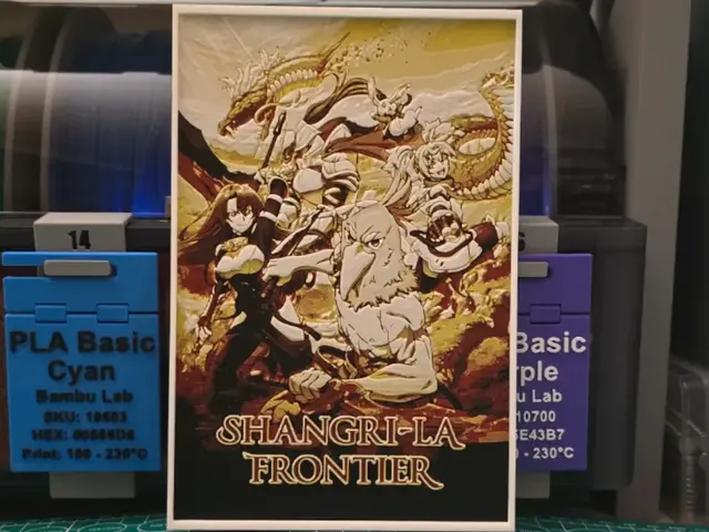 HueForge model: Shangri-La Frontier Poster – Hueforge Art by Lumpy3D
