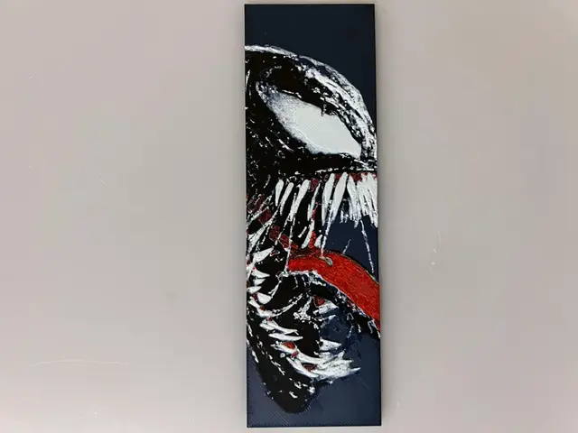 HueForge model: Venom - Bookmark by 3djd