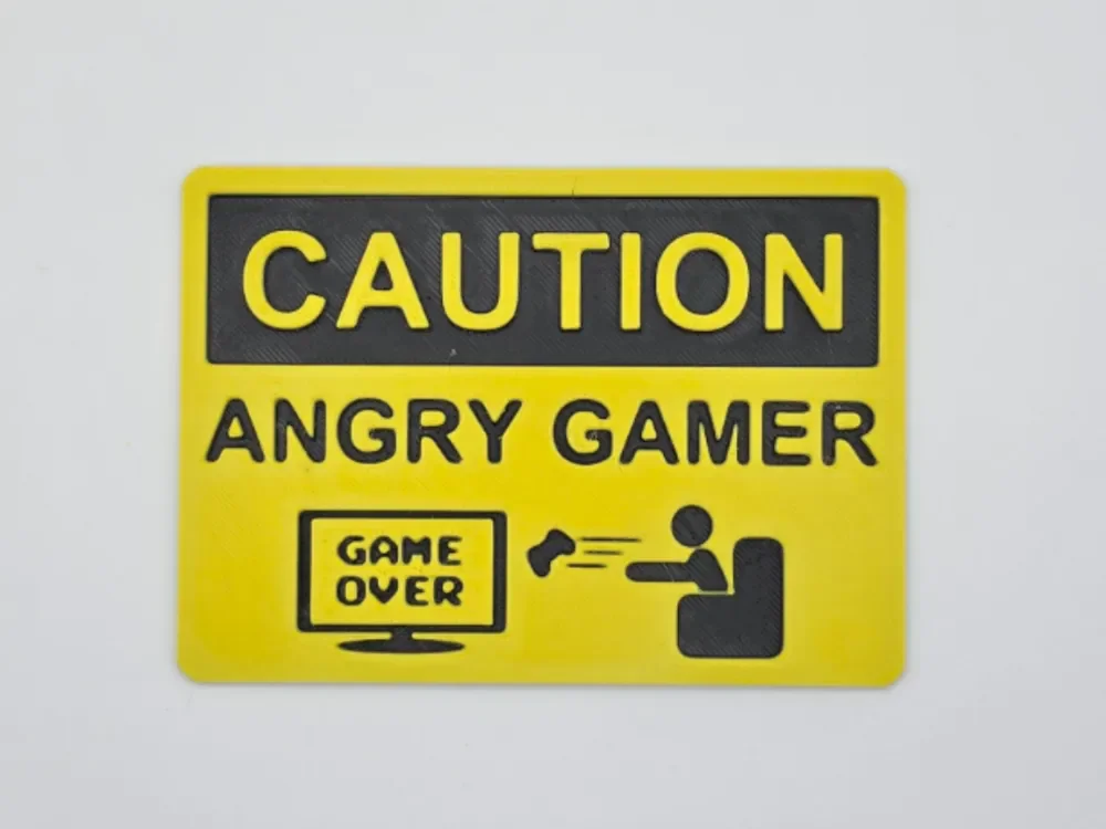 Sign Angry Gamer by Kactus Fpv HueForge model: Sign Angry Gamer by Kactus Fpv