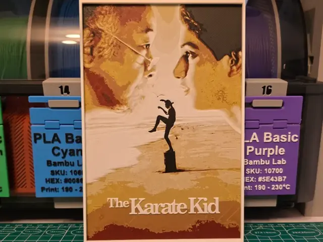 HueForge model: The Karate Kid Movie Poster - Hueforge Art by Lumpy3D