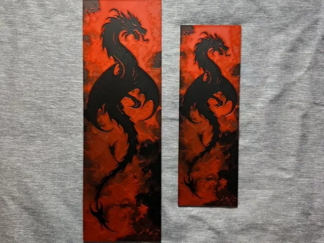 HueForge model: Dragon Hueforge Bookmark - 2 sizes by Hey Ben