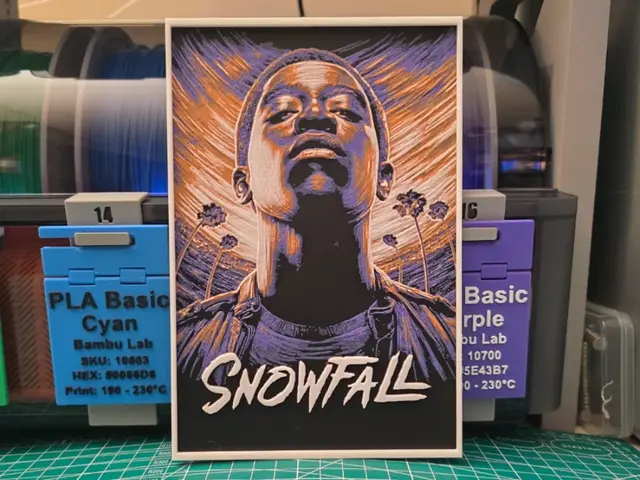 HueForge model: Snowfall Poster - Hueforge Art by Lumpy3D