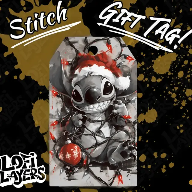 HueForge model: Stitch Holiday Hueforge Gift Tag by LoFi Layers