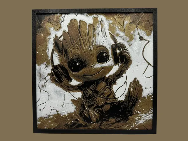 HueForge model: Baby Groot - Headphones - Marvel Hueforge by Canadian Gamer