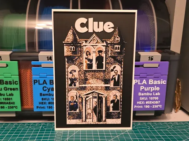 HueForge model: Clue Movie Poster - Hueforge Art by Lumpy3D