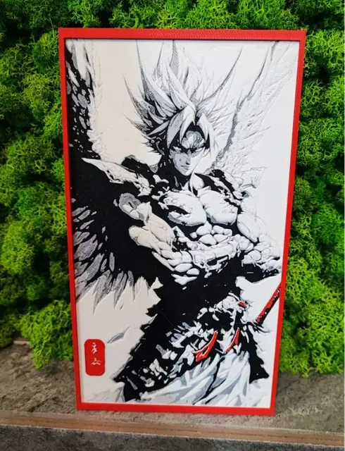 HueForge model: Winged Saiyan by Garuda3D