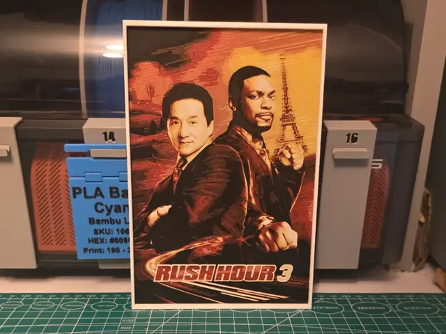 HueForge model: Rush Hour 3 Movie Poster - Hueforge Art by Lumpy3D