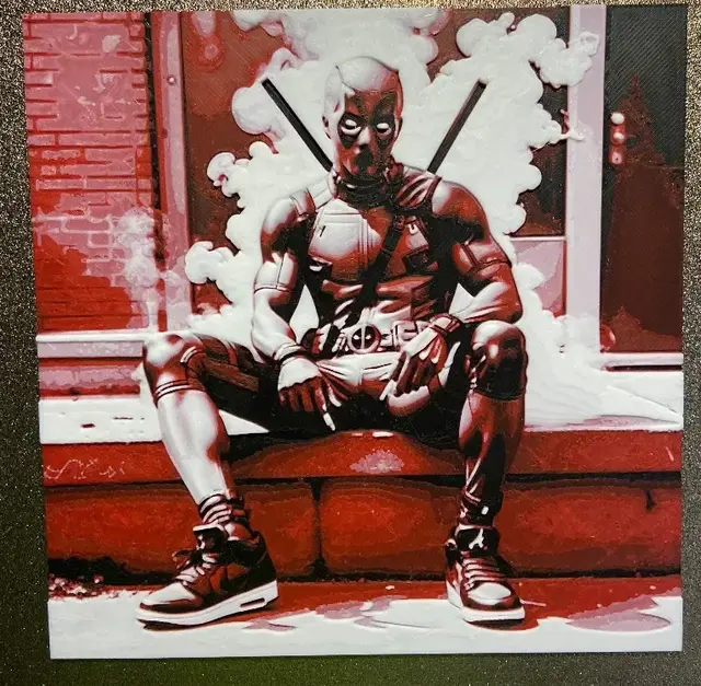 HueForge model: Deadpool wearing Nike trainers by Morganja