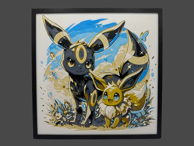 HueForge model: Eevee & Umbreon by Canadian Gamer