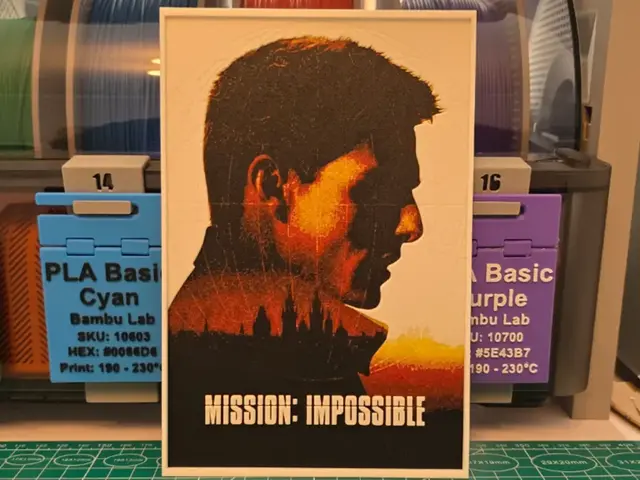 HueForge model: Mission: Impossible Movie Poster - Hueforge Art by Lumpy3D