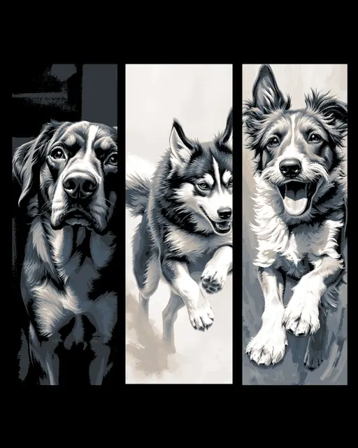 HueForge model: Portraits of our best friends - Puppies part 2 - Set of Bookmarks by BooneCo3d