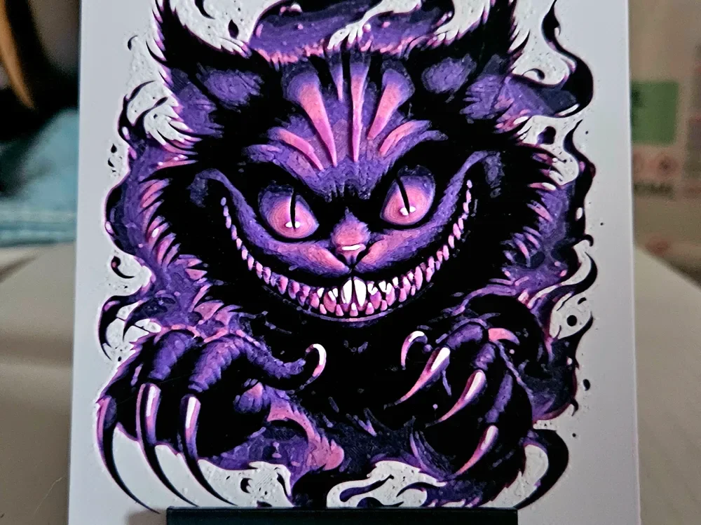 Alice in Wonderland Cheshire Cat by Mano's 3d_Art HueForge model: Alice in Wonderland Cheshire Cat by Mano's 3d_Art