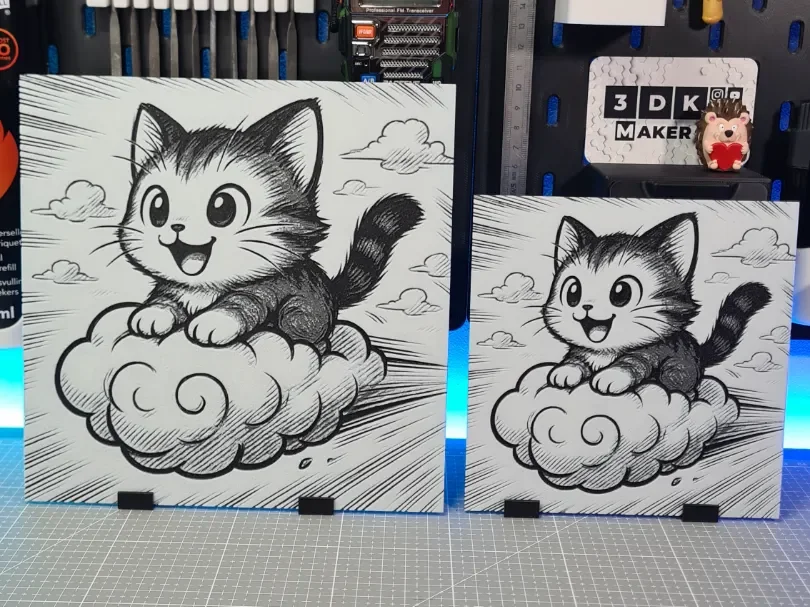 Cute Cat on Cloud - Hueforge by Montoya Maker HueForge model: Cute Cat on Cloud - Hueforge by Montoya Maker