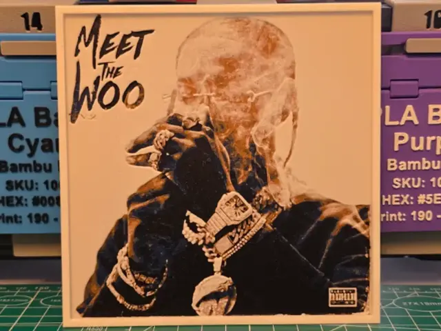 HueForge model: Pop Smoke "Meet The Woo 2" Album - Hueforge Art by Lumpy3D