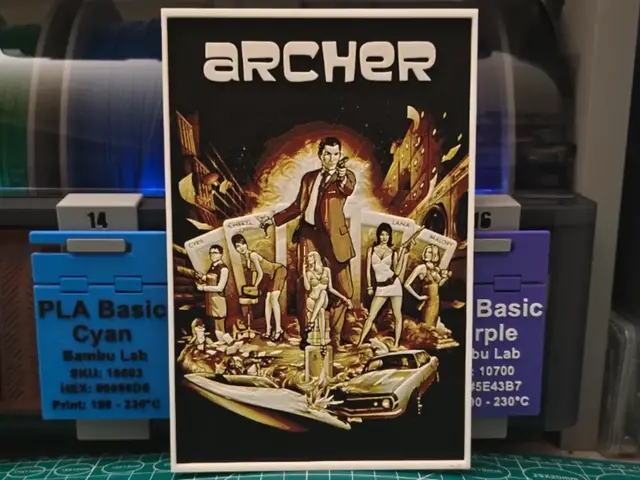 HueForge model: Archer Poster - Hueforge Art by Lumpy3D
