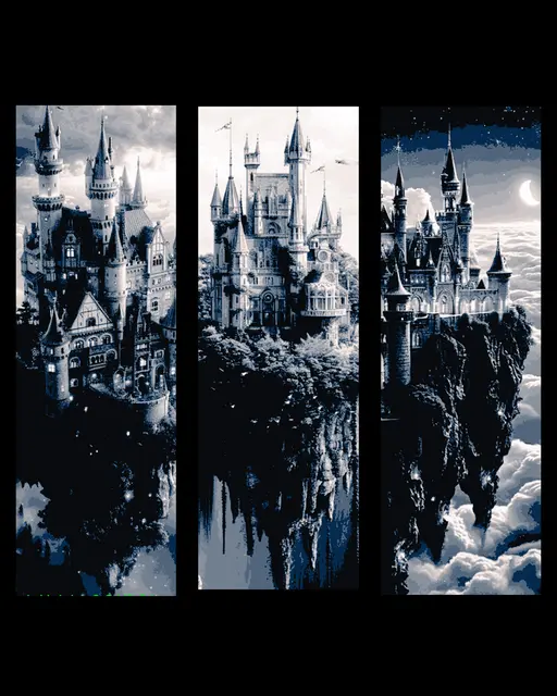 HueForge model: Castles in the Sky - High Fantasy Artwork as Bookmarks by BooneCo3d