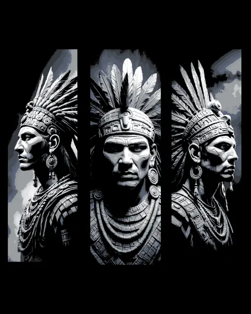 HueForge model: Statues of an Aztek Chief - Set of bookmarks by BooneCo3d