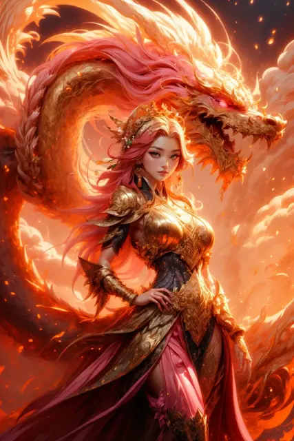 HueForge model: Red Dragon Girl - Hueforge by suaimondi