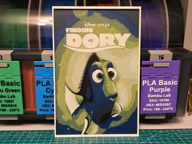 HueForge model: Finding Dory Movie Poster - Hueforge Art by Lumpy3D