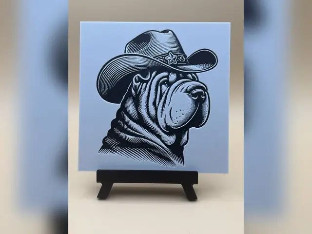 Cowboy Shar Pei Sketch HueForge Print
