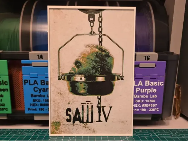 HueForge model: Saw IV Movie Poster - Hueforge Art by Lumpy3D
