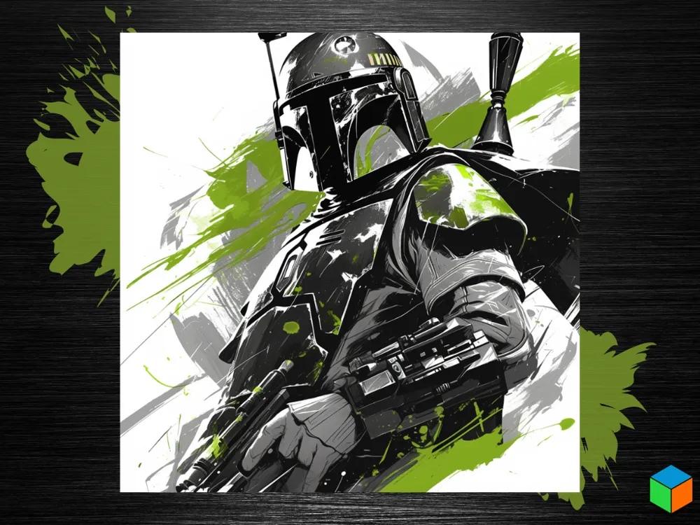 Boba Fett Star Wars 200x200 Poster by 3D Prints By Vic HueForge model: Boba Fett Star Wars 200x200 Poster by 3D Prints By Vic