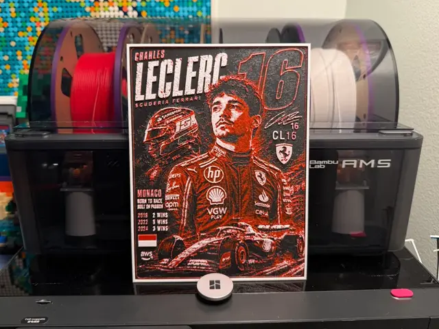 HueForge model: Charles Leclerc Ferrari Driver Card HueForge by liv_3d