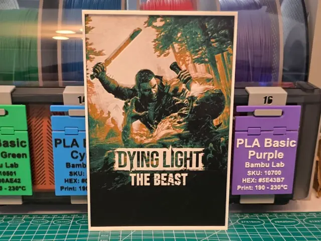 HueForge model: Dying Light: The Beast Game Poster - Hueforge Art by Lumpy3D