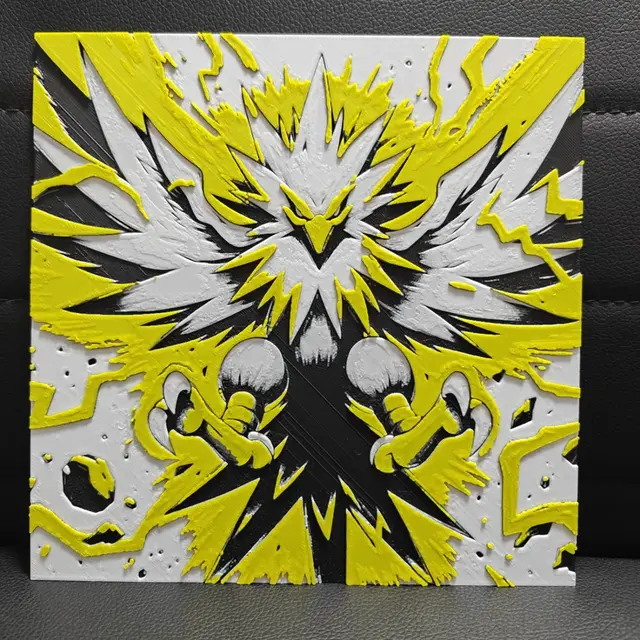 HueForge model: Zapdos by TheHueforgeLady