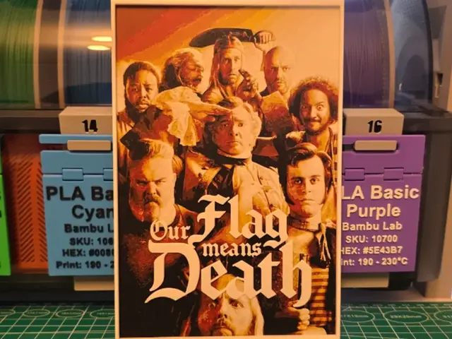 HueForge model: Our Flag Means Death Poster - Hueforge Art by Lumpy3D