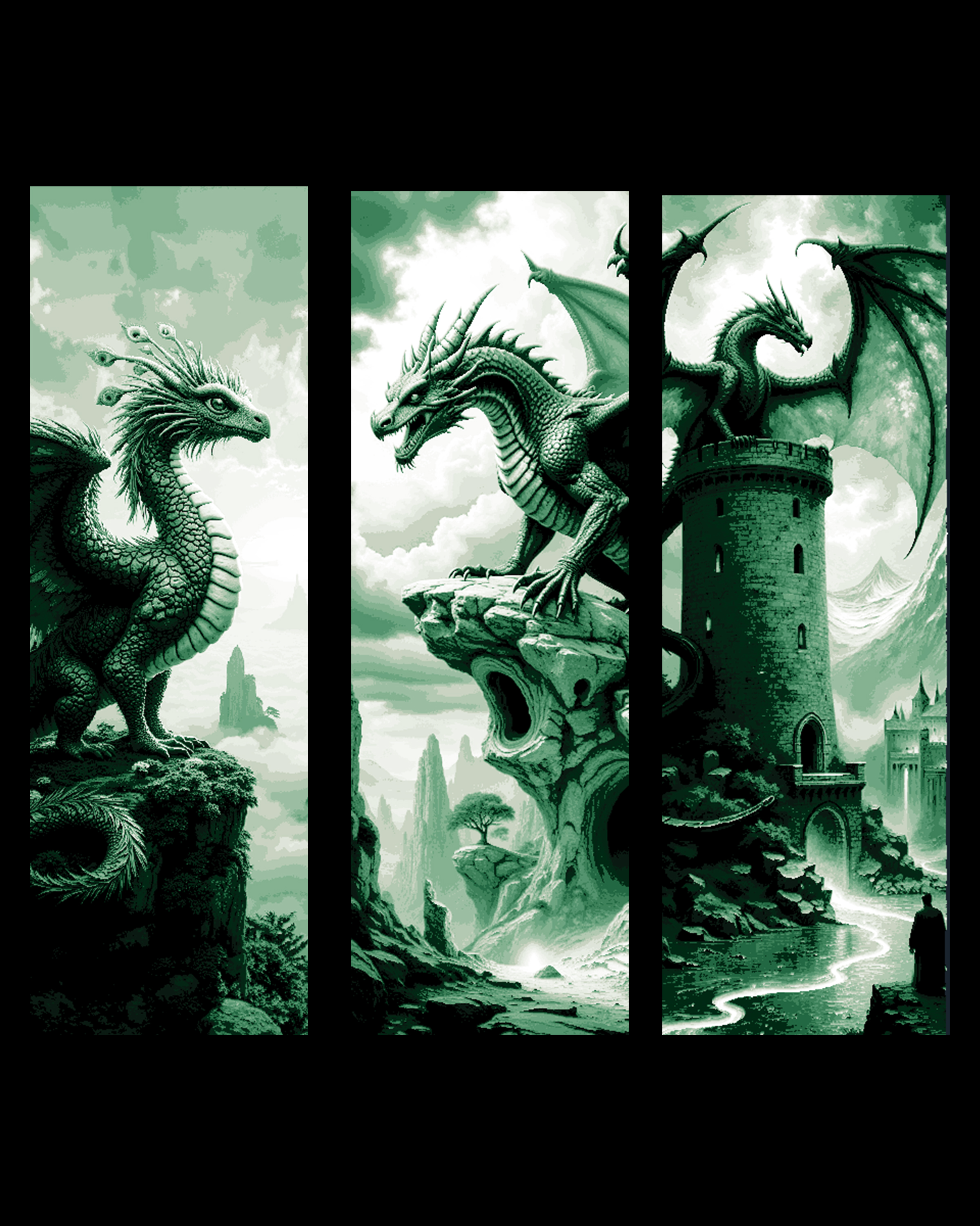 Sometime a dragon just has to sit, other times it is protecting something - Set of bookmarks by BooneCo3d HueForge model: Sometime a dragon just has to sit, other times it is protecting something - Set of bookmarks by BooneCo3d
