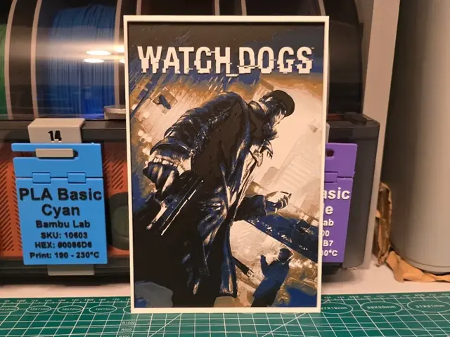 HueForge model: Watch Dogs Game Poster - Hueforge Art by Lumpy3D