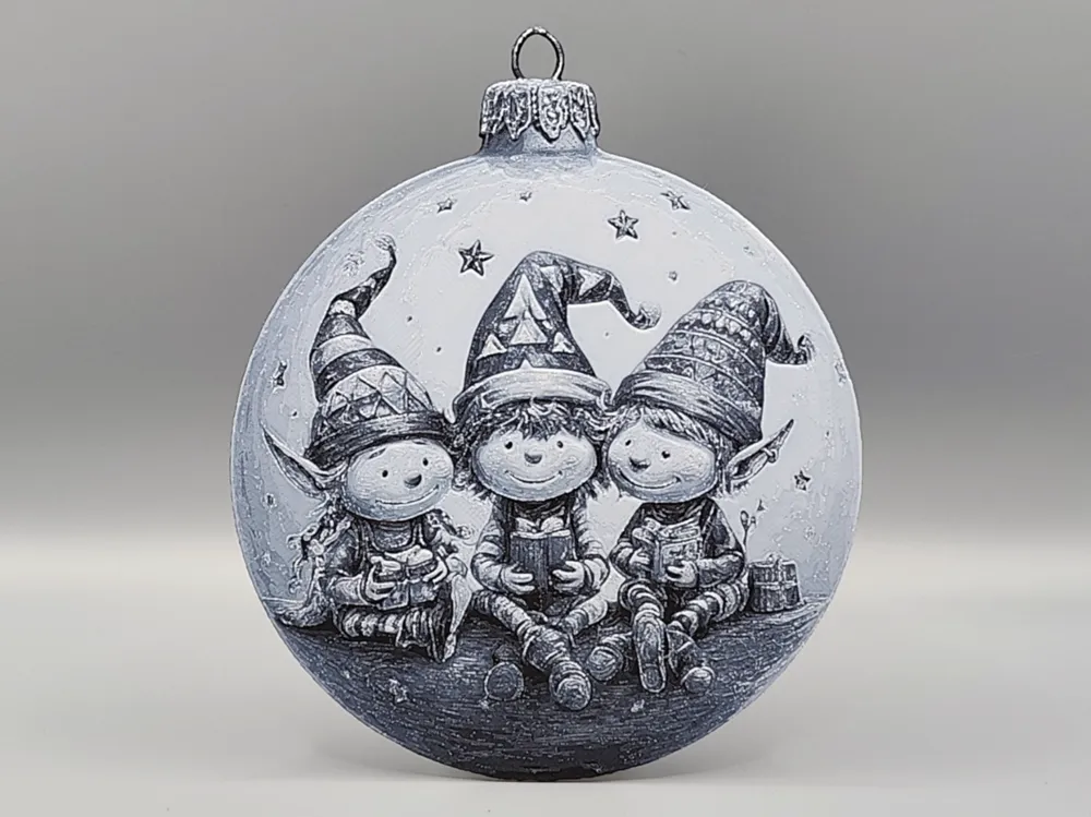Santa's Elves Christmas Decoration Ornament 2 by Sarge HueForge model: Santa's Elves Christmas Decoration Ornament 2 by Sarge