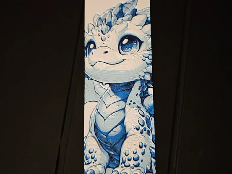 Dragon Bookmark 5 - Hueforge - 4 Colors by doodleddigital HueForge model: Dragon Bookmark 5 - Hueforge - 4 Colors by doodleddigital