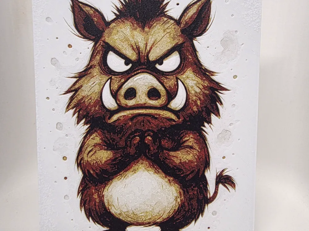 Angry Boar Hueforge by Morganja HueForge model: Angry Boar Hueforge by Morganja