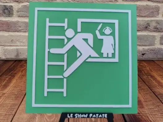 HueForge model: Humorous Exit Sign Hueforge by leshowpatate