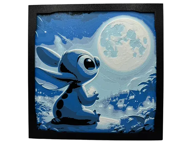 HueForge model: Stitch - Moon Gazing by the Village by Canadian Gamer