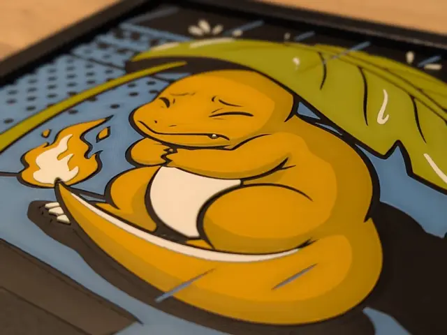 HueForge model: Charmander Under A Leaf Hueforge 10x8 by Nextopia