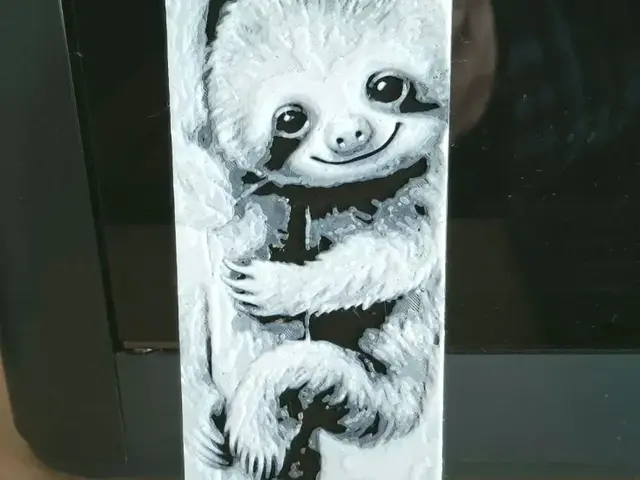HueForge model: Black and white sloth Bookmark - 2 colours by 3dGlow