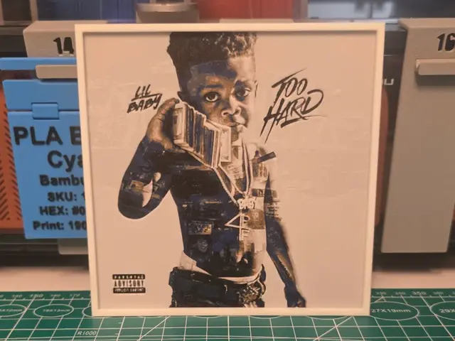 HueForge model: Lil Baby "Too Hard" Album - Hueforge Art by Lumpy3D