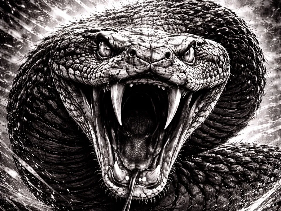 Fierce Serpent – Black and White Animal Series by Hueforge Maker HueForge model: Fierce Serpent – Black and White Animal Series by Hueforge Maker