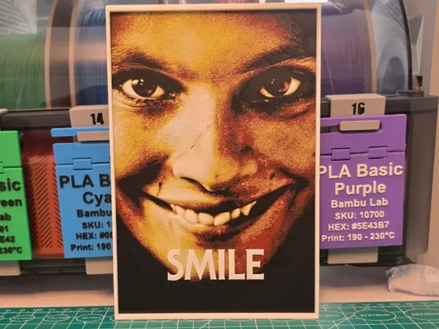 HueForge model: Smile Movie Poster - Hueforge Art by Lumpy3D