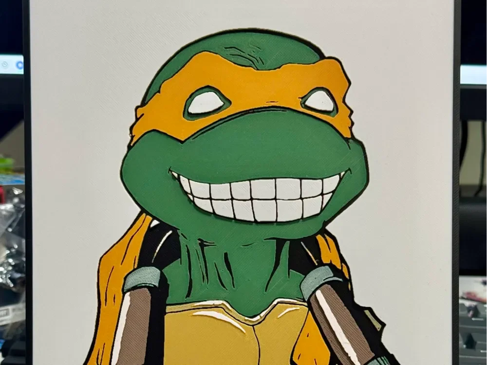 Michelangelo Bust - Teenage Mutant Ninja Turtles by Strata Prints HueForge model: Michelangelo Bust - Teenage Mutant Ninja Turtles by Strata Prints