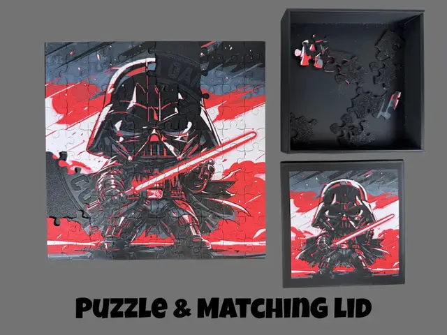 HueForge model: Darth Vader - Chibi Edition - Puzzle & Box Lid by Canadian Gamer