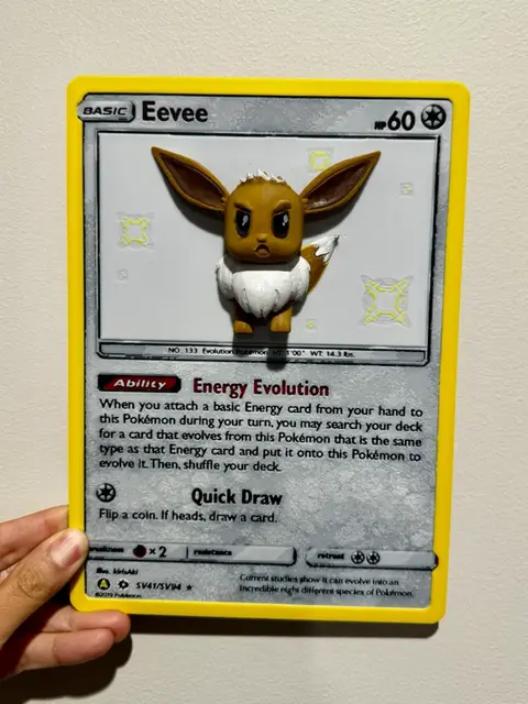 HueForge model: Oversized Eevee Pokemon Card - HueForge Hybrid by cyanidesugar