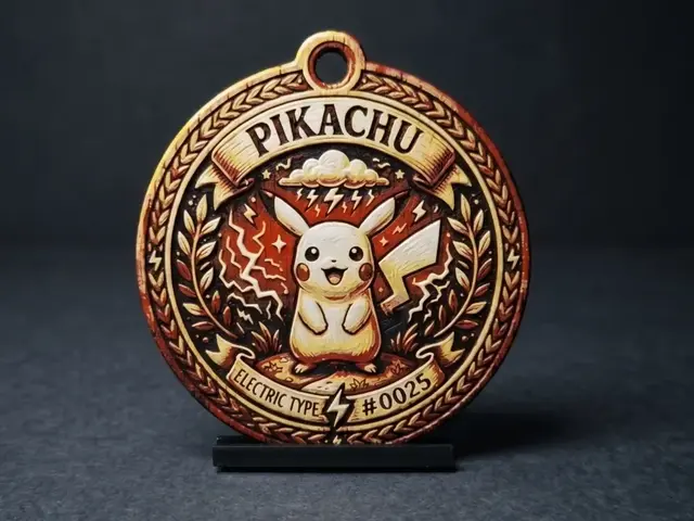 HueForge model: Pokemon - Pikachu Medallion - 4 Colour by LED